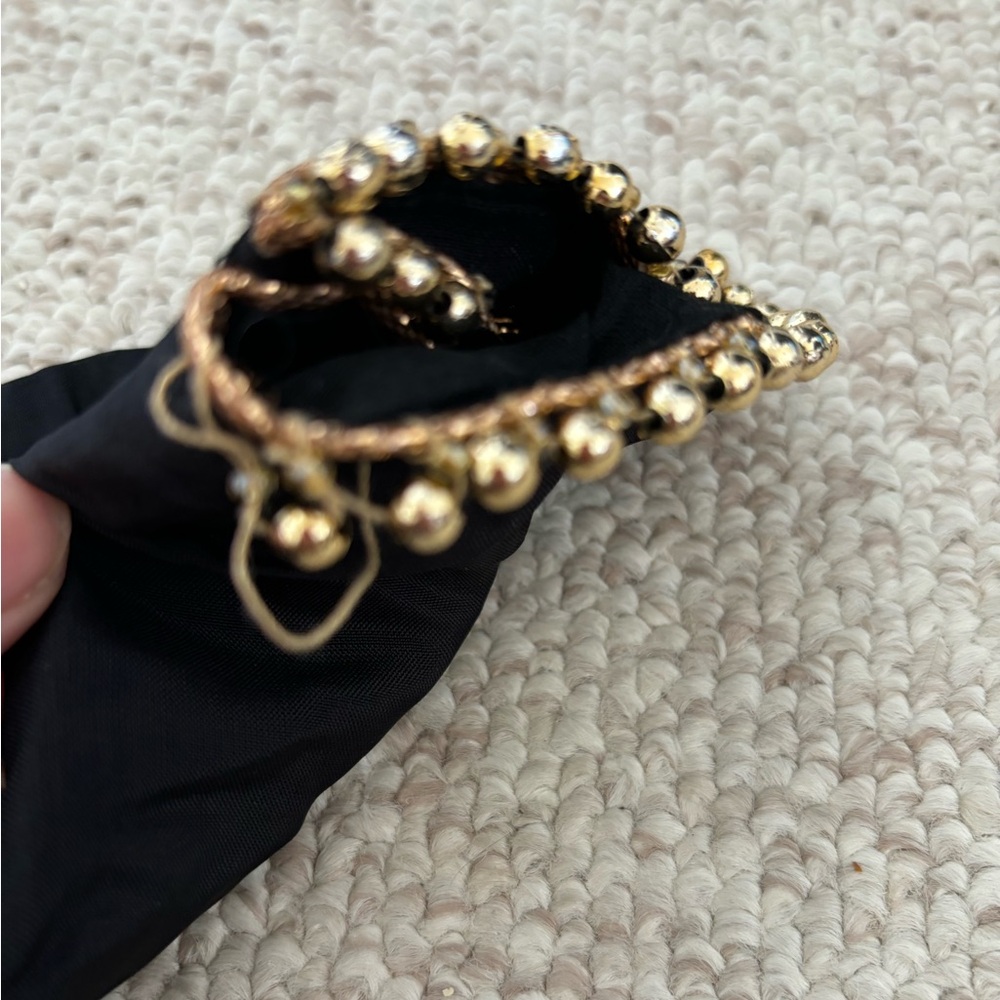 Black Anarkali with Floral Chunni and Pajami - Picture 11 of 16